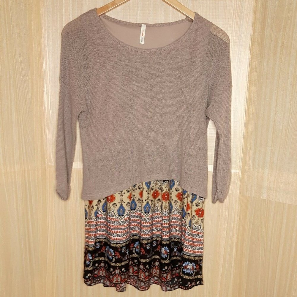 Orange Creek Womens Dress With Attached Sweater